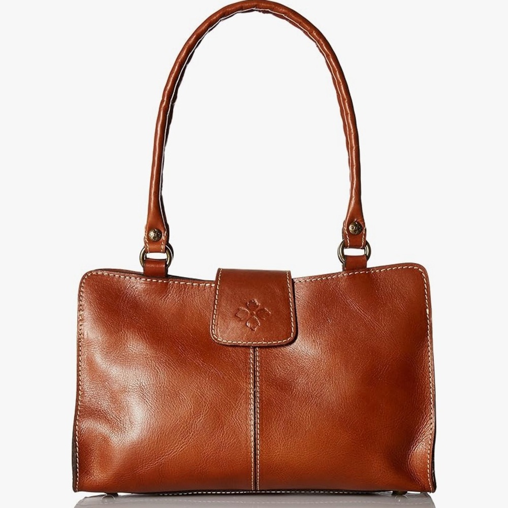 Patricia Nash Rienzo Top Handle Satchel Tan Leather Handbag Brown